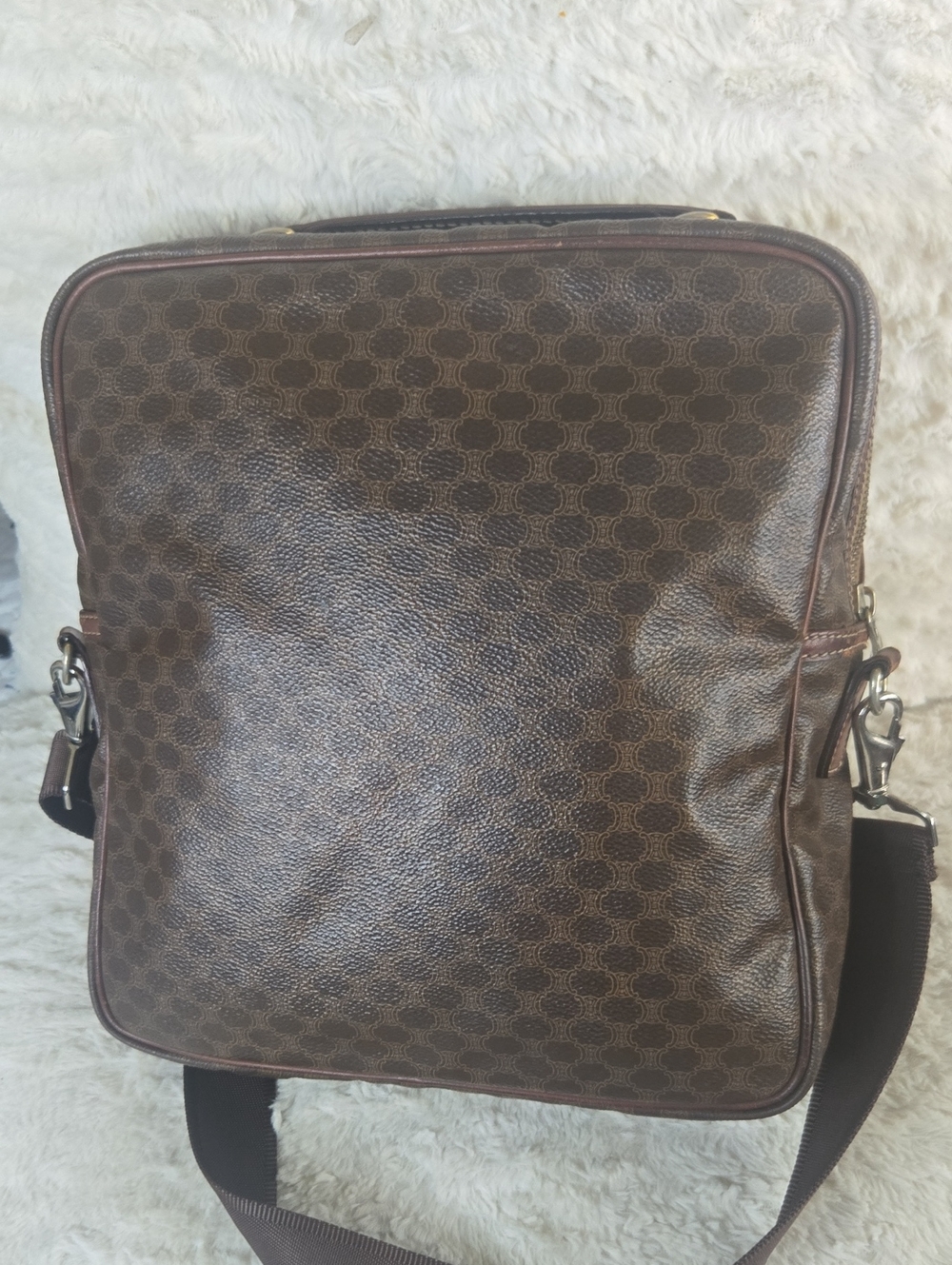 Celine Brown Monogram Crossbody Messenger Bag Euc Like New - Picture 6 of 15